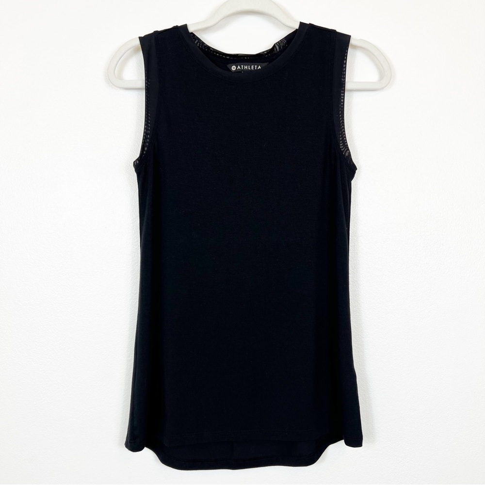 Athleta Sleeveless High-Low Top Black Size Small